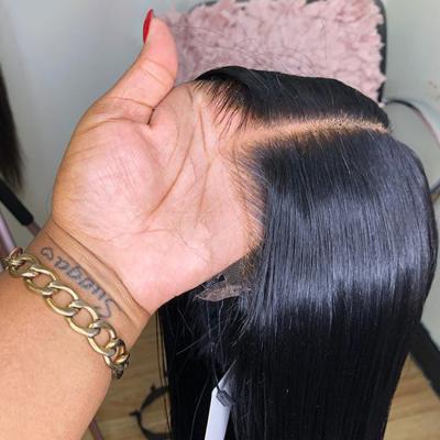 China 12a straight transparent pre plucked hd to lace wigs 100% virgin hair, 13x4 lace front human hair wigs for black women for sale