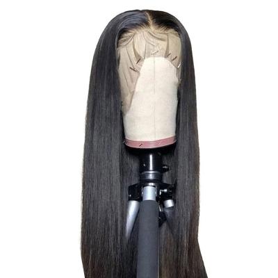 China Straight 180% density 38 inch long handn hair I pre pluck straight 13x4 lace wig hd lace front wig for sale