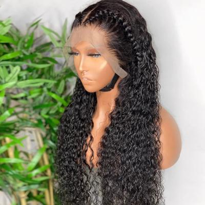 China Water Wave 34 36 38 40 Inch Virgin Cuticle Aligned Weave Hair Wig Brazilian Hair HD Lace Frontal Wigs Water Wave Hair Wig for sale