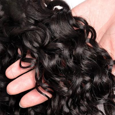 China 12a water wave hair bundles 10-40 inch 100% raw virgin mink hair brazilian water wave bundles and closure set for sale