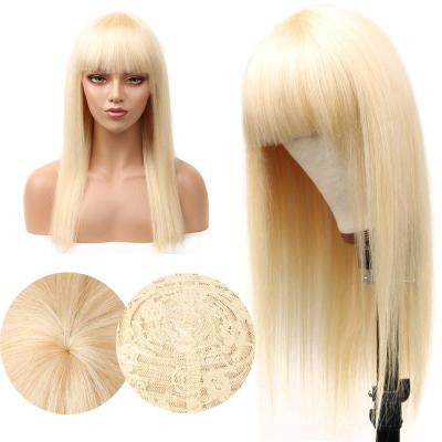 China FDX Raw Virgin Hair Wigs Wholesale Sellers Straight 100% Cuticle Aligned 613 Blonde Wigs With Closure And Headband for sale