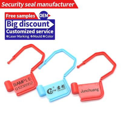 China JCPL001 padlock seal disposable high security padlock seal plastic padlock seal for sale