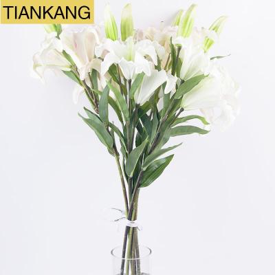 China Lily Flowers Artificial Lily Decorative Dried Artificial Lily Flower Lily For Decoration Flowers for sale