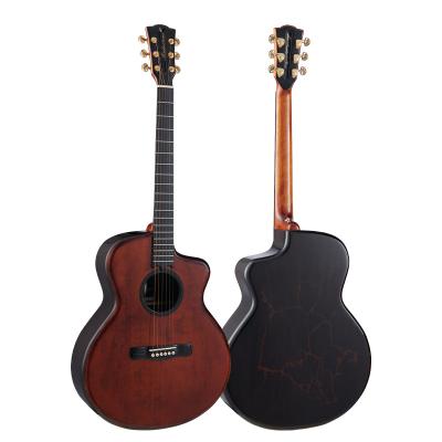 China 41 Inch Large Side Full Professional Guitar Cutaway Amphitheater Simple Round Rosewood Flawless Folk Guitar for sale