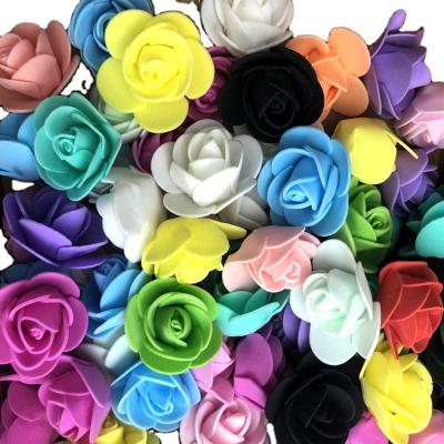 China Birthday Flowers Home Decoration 500pcs Artificial Flowers Multicolor 3.5 Rose Head For Rose Bear DIY Materials PE Foam Flower for sale