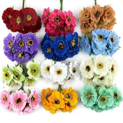 China Good Quality Simulation Flower Silk Cherry Flower Sunflower Bouquet Wedding Decoration for sale