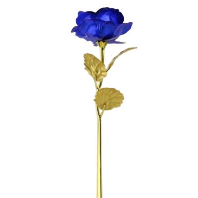 China High Cost Performance Of Decorations 24k Gold Foil Purple Rose Artificial Flower for sale