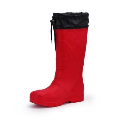 China EVA Unisex Red Rain Waterproof Anti Slip Lightweight Shoe Covers Lightweight Boot Knee High Boots Women Shoes for sale