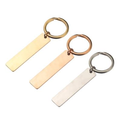 China Customized Hot Selling Geometric Brand Key Chain Rack Stainless Steel Bar Blank Geometric Gift for sale