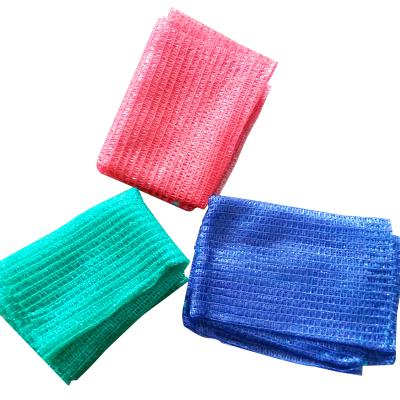 China Global package stocked mesh bag high quality plastic knitted raschel mesh bag for sale