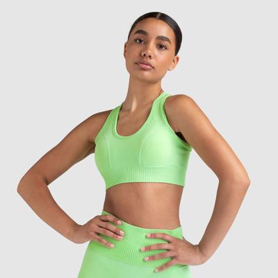 China Breathable Soft Compression Gym Yoga Full Coverage Support Women Sports Bra Top Fitness for sale