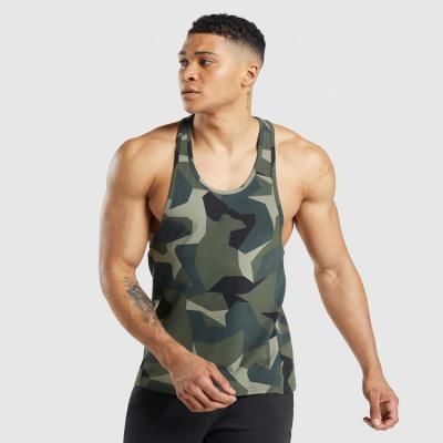 China Camouflage QUICK DRY Custom Men's Vests Workout Singlet Singlet Mens Fitness Sportswear Fails Top for sale