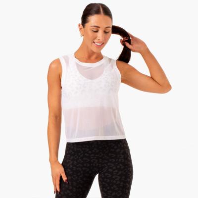 China Fashion Mesh Tank Wholesale Crop Tops QUICK DRY Women'S Gym Breathable Tank Tops for sale