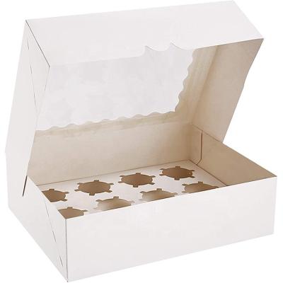 China Recyclable Custom 6 12 18 Dividers Blister Packing Mailer Cardboard Cup Cokies Delivery Storage Foldable Paper Cake Box With Insert for sale