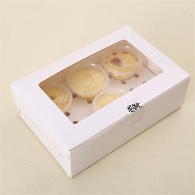 China Recycled Logo White Paper Cupcake Box Customized Amazon Popular Wholesale 9*6*3inch 6Slots 350gsm Materials With Clear Window And Insert for sale