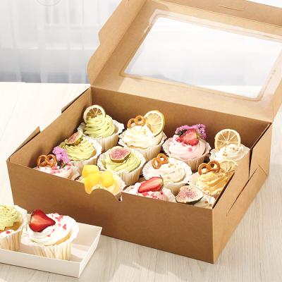 China Logo Printing Wholesale 12 Holes Customized Recyclable Plain Cupcake Wrapping Paper Cupcake Packaging White Box for sale