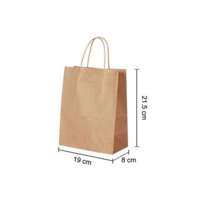 China Recycled Materials Customized 100% Medium Compostable Biodegradable Food Packaging Flat Bottom Kraft Paper Bag 90x200mm With Handle for sale