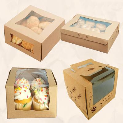 China Recycled Materials Polka Dot Custom Hexagonal Creative Kraft Food Grade Dunkin'packaging Food Printed Mini Donut Boxes With Window Empty Container for sale