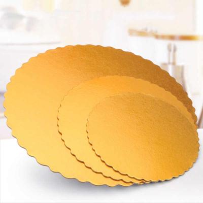 China Factory Recyclable Eco Food Grade Aluminum 2mm Thickness10 Inch Cake Board Custom Golden Base For Cake Wrapper for sale