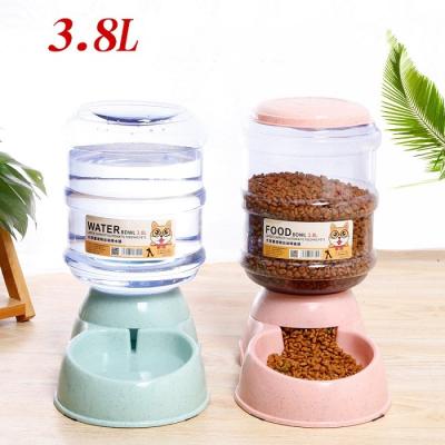 China Pet Food Feeding Water 3.8L Large Automatic Dog Feeder Luxury Smart Automatic Dog Cat Food Water Dispenser Bottle Bowl Pet Feeder for sale