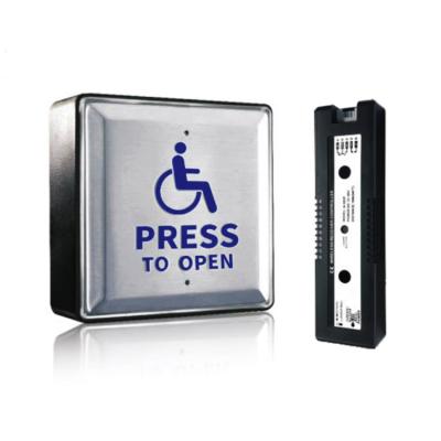 China Industrial 2.4G Frequncy Wireless Hand Press Switch and Receiver Automatic Swing Door Push Button for Handicapped for sale