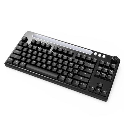 China OUSAID 87Keys Backlit Gaming Plug and Play Mechanical Led Wireless Keyboard with Aluminum Alloy Panel for sale