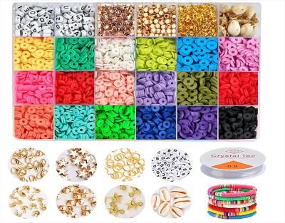 China Jewelry Making 24 Hoop DIY Handmade Bracelets Necklaces Beads Clay Set in Ceramic Bead Craft Kit For Jewelry Making for sale