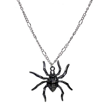 China Halloween Gothic Neo-Gothic Dark Punk Spider Necklace Dripping Style Metal Pendant Necklace For Cosplay Party for sale