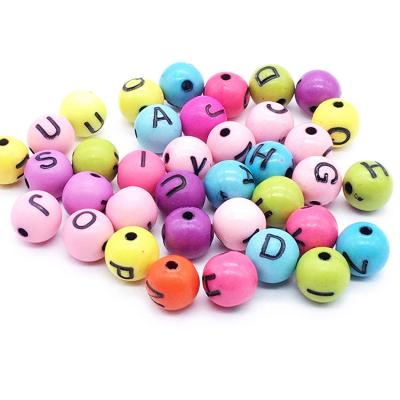 China DIY CRAFT Factory Price 8mm Acrylic Color Round Letters Loose Beads Children's Beads For Jewelry Accessories for sale