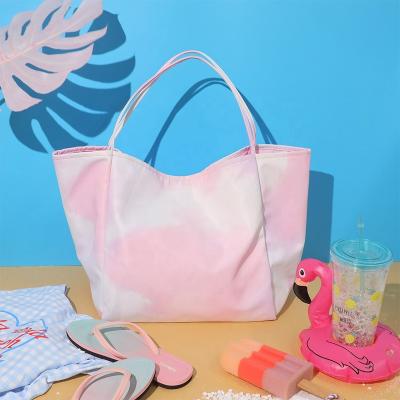 China Fashion Product Custom Large Capacity Cotton Canvas Shoulder Bag Girl Pink Canvas Tote Casual Shopping Bag for sale