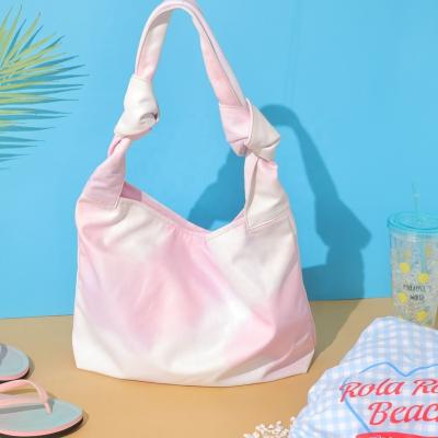 China Custom fashion product canvas tote beach bag pink canvas shoulder bag girl cotton bag printed large capacity shoulder bag for sale