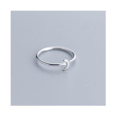 China Moon 2021 Korean fashion female RJ5877 100% simple silver star JEWELRY SILVER nickel free gold Crescent Bay Ring for sale