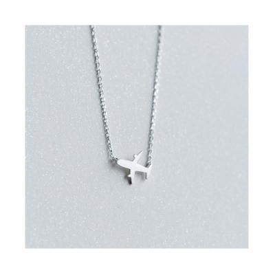 China New ND2348 Sterling Silver Aircraft Mini Choker Chain Necklace 100% Original Women SILVER Nickel Free JEWELRY for sale