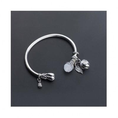 China Sterling Silver Cuban Flower Love Nickel Free Adjustable Component Women's Bracelets Vintage BS2843 Bracelet for sale