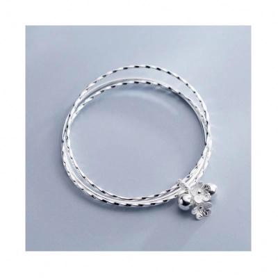 China BS2999 Minimalistic Flower Bracelet 990 Nickel Free Tennis Bracelets Silver Women's Adjustable Components Bracelets for sale