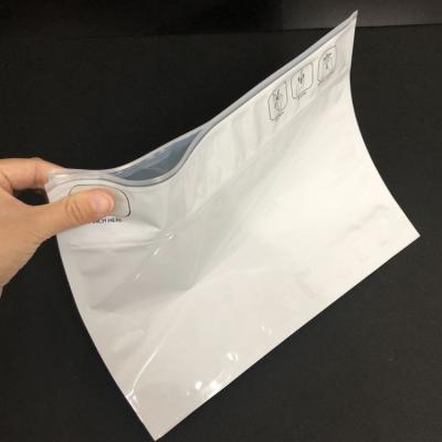 China Cr Kid Proof Smell Proof Matte White Zipper Bags Transparent Mylar Packaging Zipper Bags for sale