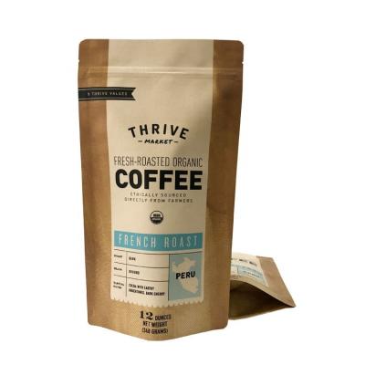 China Moisture Proof Digital Printing Kraft Paper Coffee Packaging Bag With Plastic Window For Coffee Bag Packaging for sale