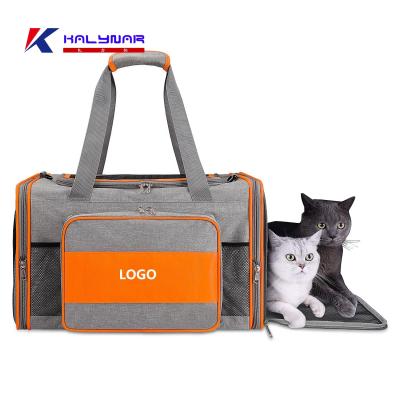 China Portable Folding Waterproof Fabric Portable Travel Pet Carrier for Cats and Dogs Comfortable Pet Travel Carrier Bag Backpack for Cat and Dogs for sale