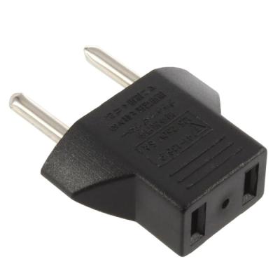 China Black/White EU 6A Plug Adapter USA USA To EU Euro Wall Power Charging Outlet Sockets Flat US 2 Pin Europe To EU 2 Pin Round Socket S-1018 for sale