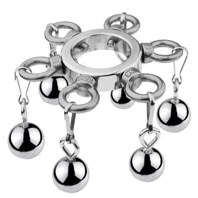 China Stainless Steel BDSM Sizes Ball Weight With 6 Pendent Male Stainless Steel BDSM Bondage And Fetish Sex Toy for sale