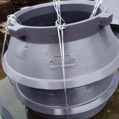 China Ore Mining Manganese Steel Casting Parts Cone Crusher Castings Liners Wrap And Concave for sale