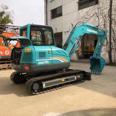 Chine Used excavators sunward SWE 70E SWE 70 construction 7 ton mini excavators diggers digging excavator for sale 0.26m3 à vendre