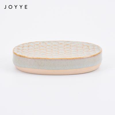 China Joyye Classic Nordic Style Chandelier Soap Dish Bathroom Ceramic Reactive Soap Holder for sale