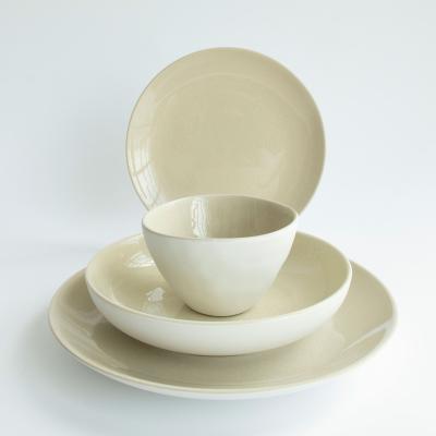 China Joyye Viable Factory Direct Chinese Porcelain Crack Luster Porcelain Dinner Set White Dinner Sets for sale