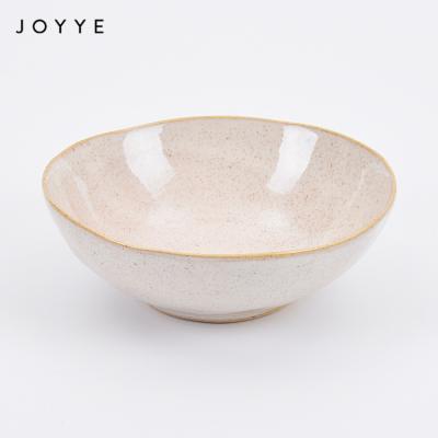 China Sustainable Glaze Joyye Reactive Stoneware 5.1' Ceramic Bowl Small Ice Cream Bowl Hand Craft Glossy White Color Glaze for sale