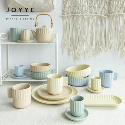 China JOYYE Spring and Summer Viable Matte Glazed Ceramic Dinnerware Set for 8 12 36 Pcs Porcelain Dinnerware Sets Dinnerware for sale