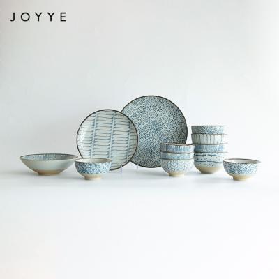 China 2021 Custom Viable Hand Paint Joyye Fashionable Ceramic Dinner Ware Set Ceramic Dish And Bowl For Family for sale