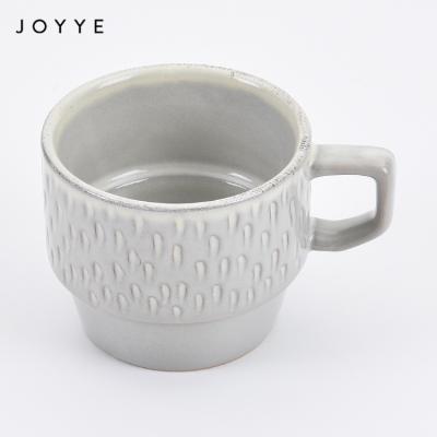 China Joyye Viable Classic Custom Ceramic Reactive Coffee Mugs, China Vintage Stoneware Mug With Stain for sale