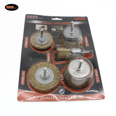 China KAKU 5 PCS Cleanging Drill Wheel Cup Brush End Brushes Polish Wire Brush Kit For Power Rotary Tools for sale