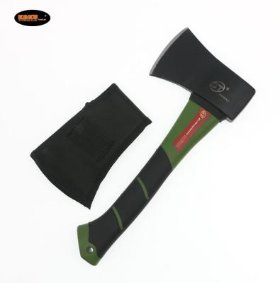 China KAKU High Quality Outdoor Green Plastic Anti-skid Handle Tomahawk Carbon Steel Tactical Hatchet Ax for sale